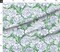 Blue Preppy Floral Peony Flowers Green Botanical Modern Lines Garden Spring Grandmillennial Custom Printed Fabric by Spoonflower Various Fabrics by the Yard or Fat Quarter